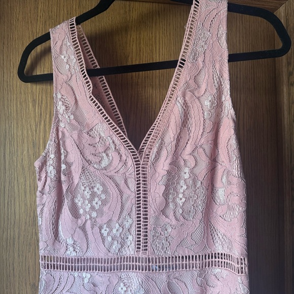 Black Swan Pink Sleeveless V-Neck Mini Dress - Picture 7 of 7